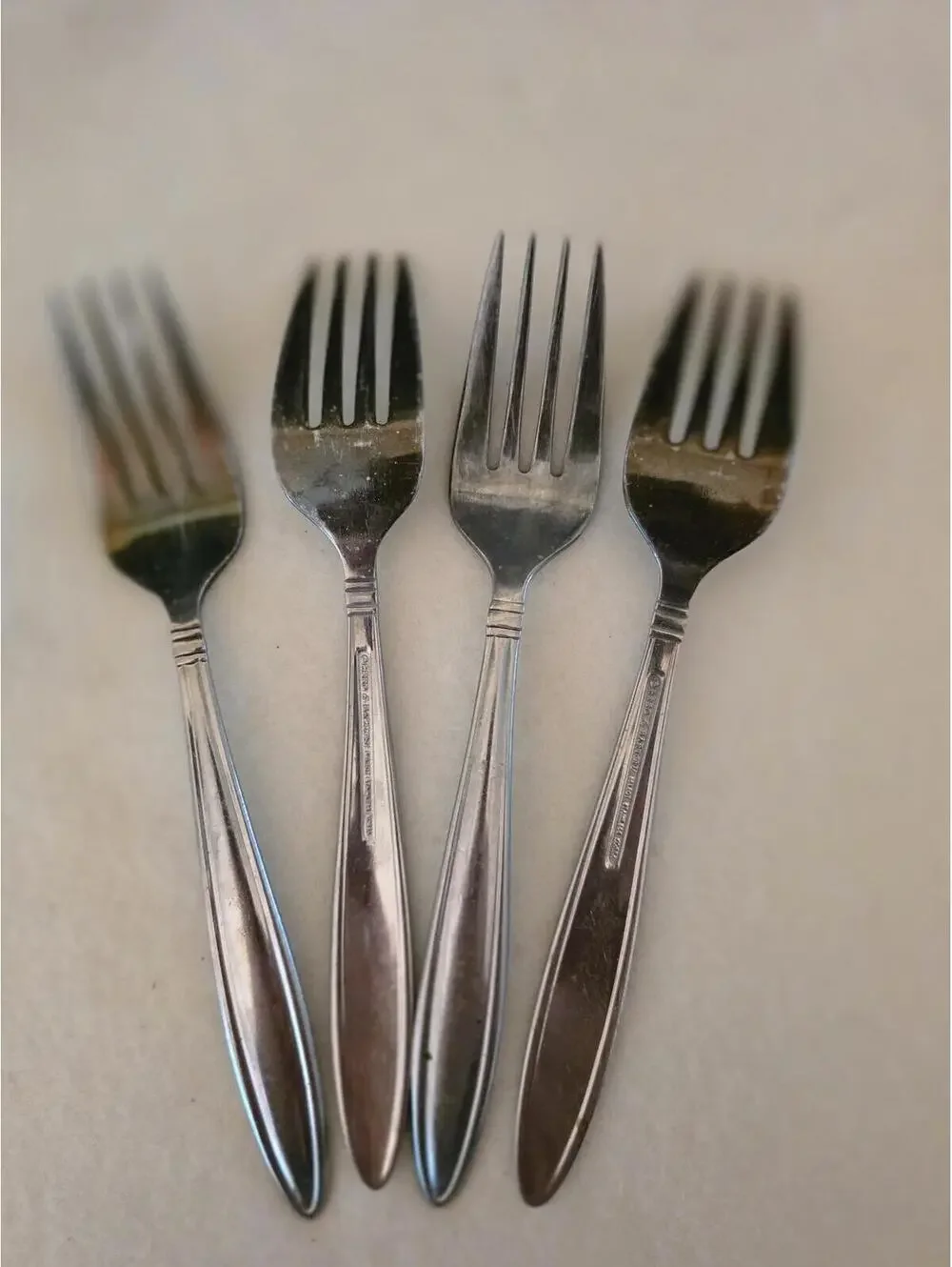 Reed & Barton Stainless Korea Salad Forks Set of 4 Vintage Replacement Flatware